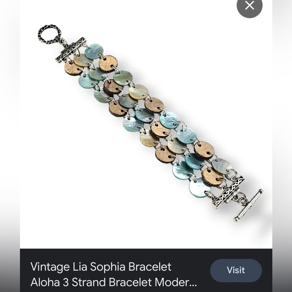 Lia Sophia Aloha mother of pearl bracelet turquoise & brown colored.